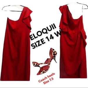 Eloquii Red One Shoulder Dress